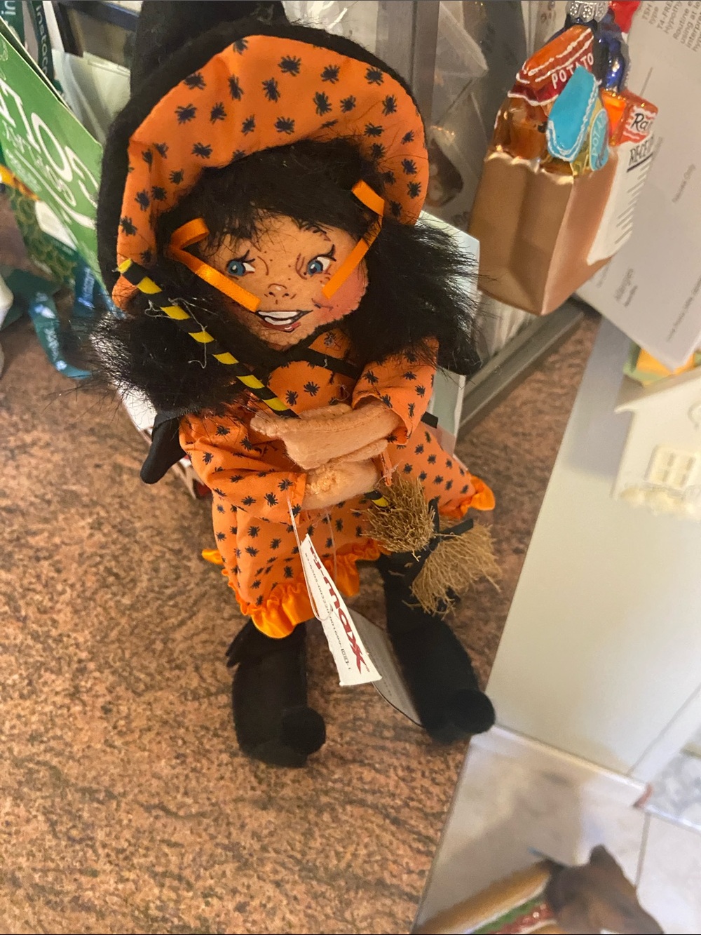 Orange Witch Doll Plush Halloween Decor Annalee